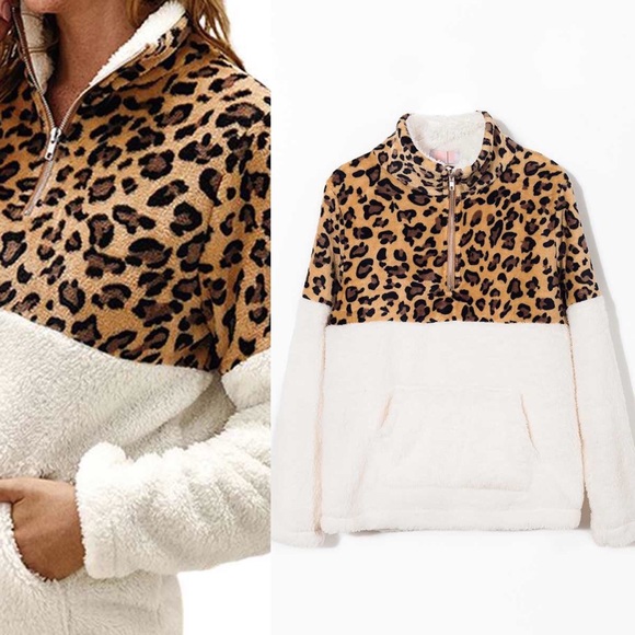 Last size Small Faux Fur Leopard Pullover Sweater - Picture 3 of 8